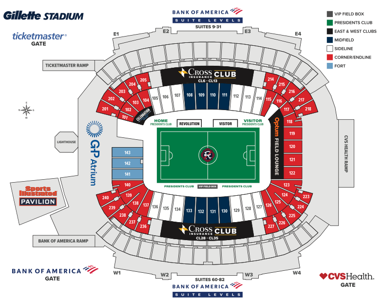 Seating chart for Boston Legacy home game