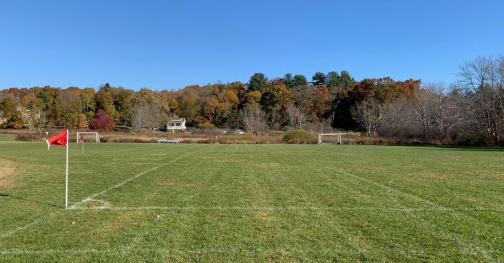a view of Codman fields from on corner flag